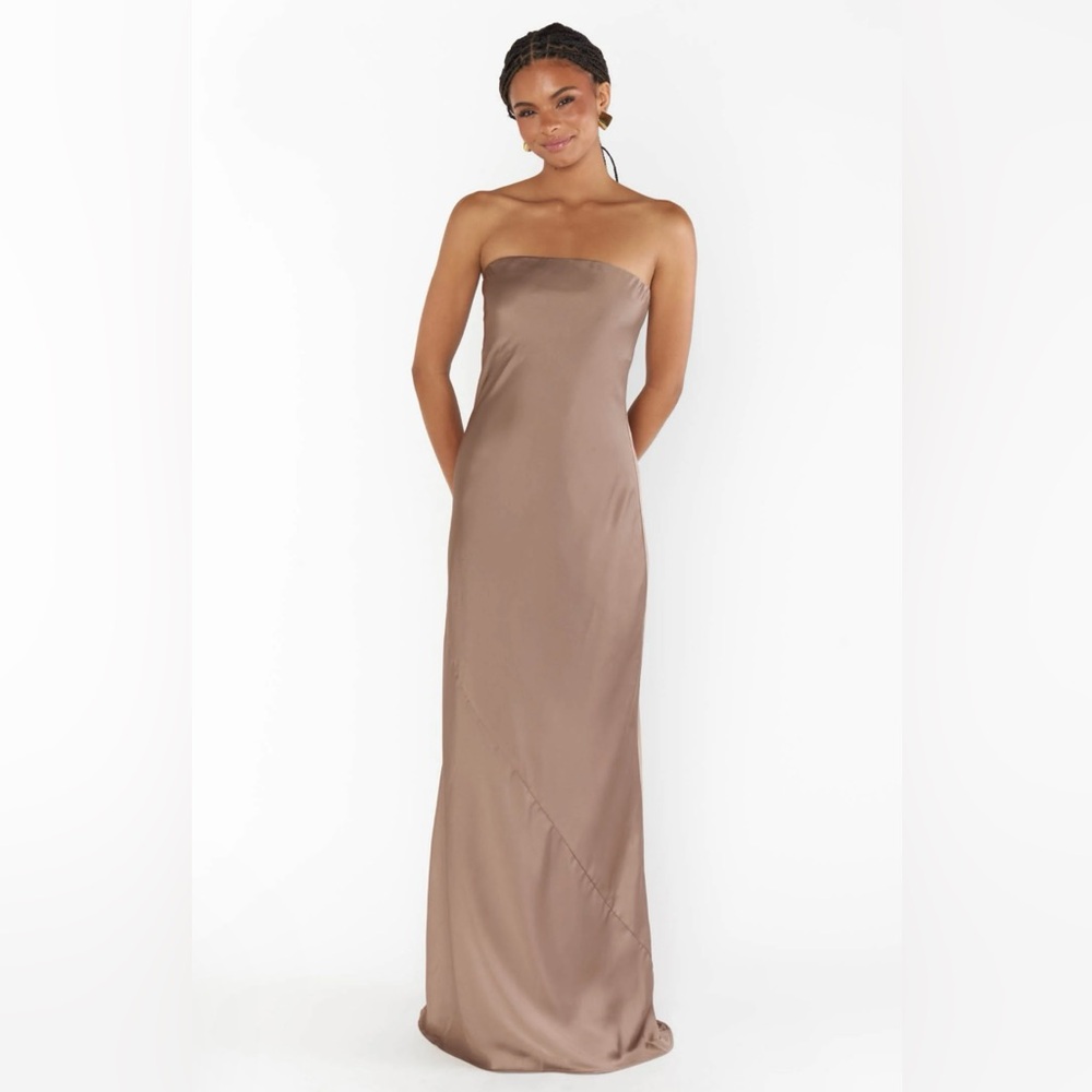Show Me Your MuMu Strapless Tan Dress